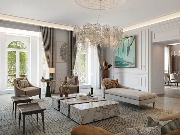 Living room renovation services in Dubai