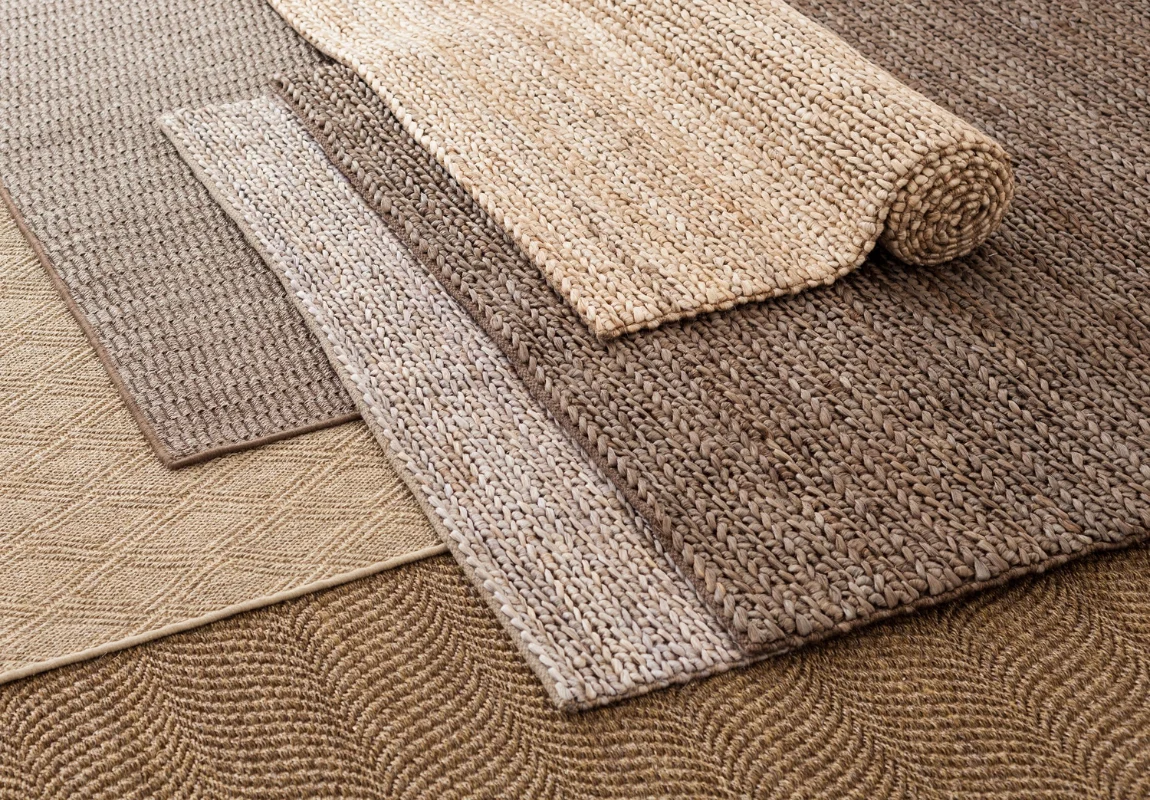 Jute and cotton blend rug with soft texture