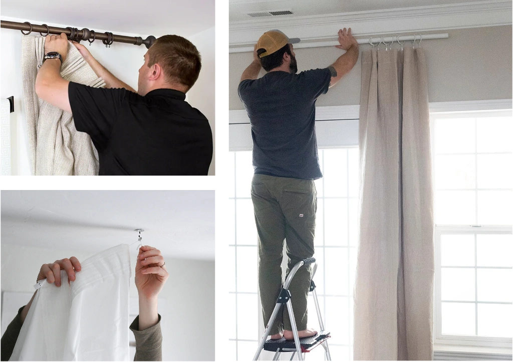 Modern bedroom curtain fitting Dubai