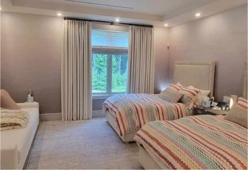 Luxury cream blackout bedroom curtains