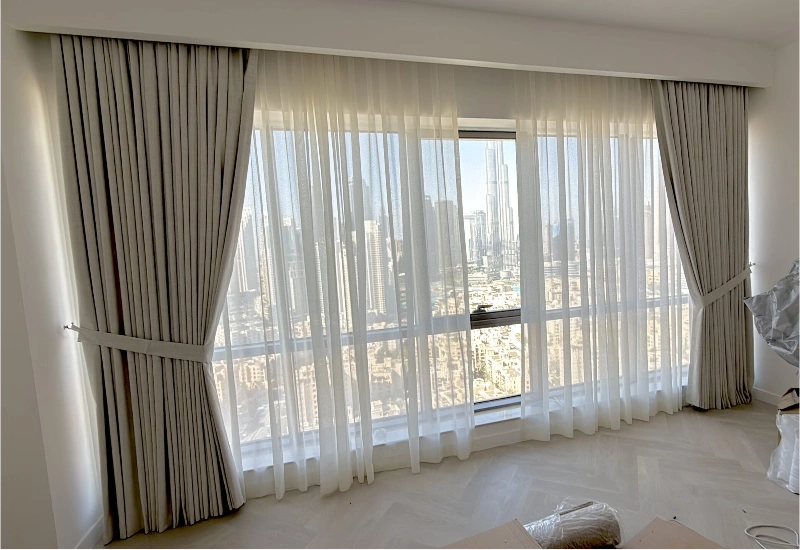 White sheer curtains for airy bedrooms