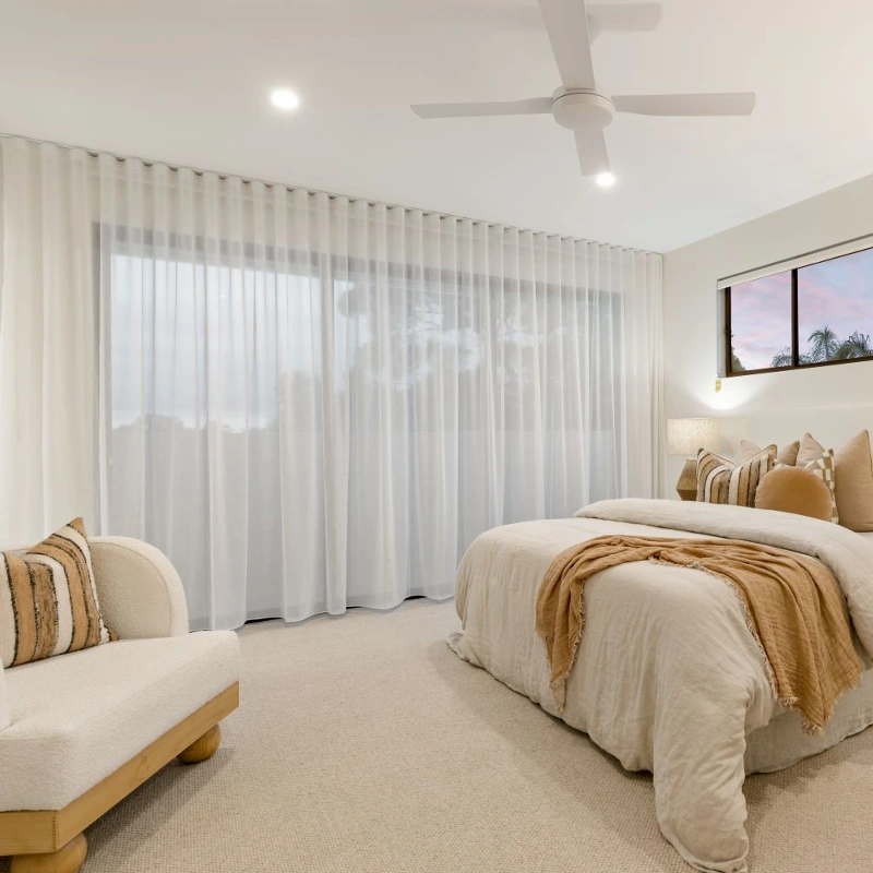 Soft sheer curtains for airy interiors
