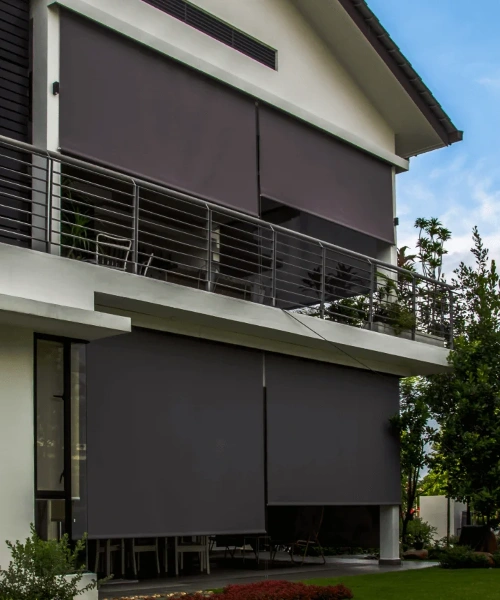 Privacy blinds for balcony area