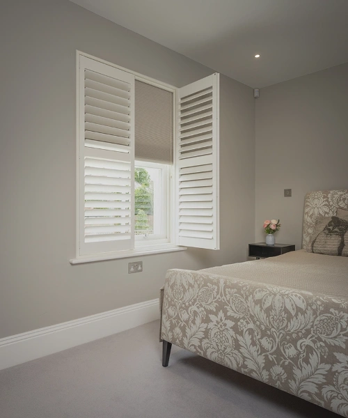 Privacy shutter blinds for bedroom