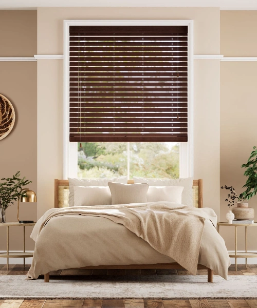 Cozy wooden blinds setup