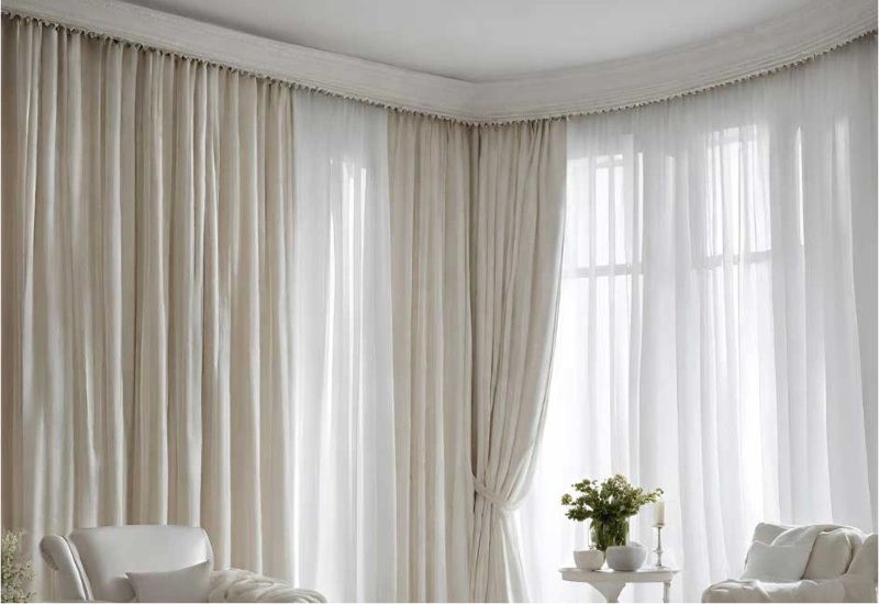 Luxurious Silk Curtain Installation
