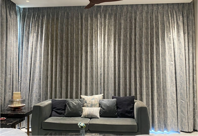 Completed hotel room curtain design