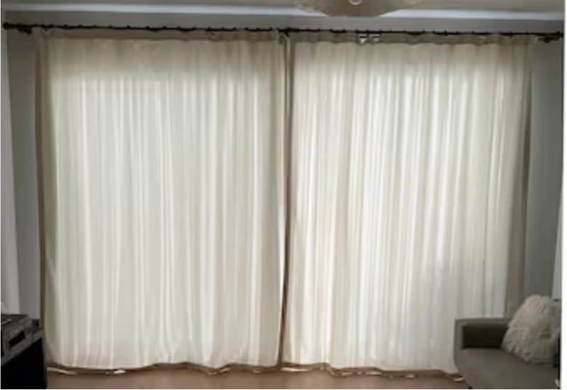 Sophisticated Linen Drapes Installed