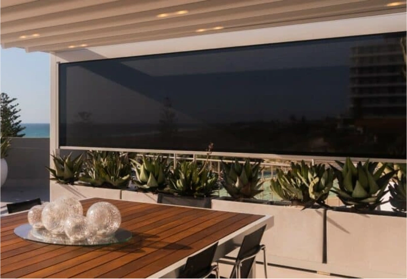 Outdoor shading blinds installed