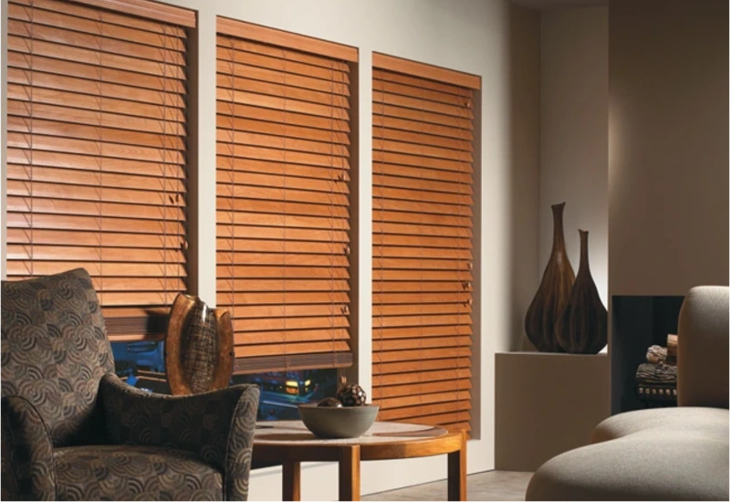 Fitted wooden window blinds