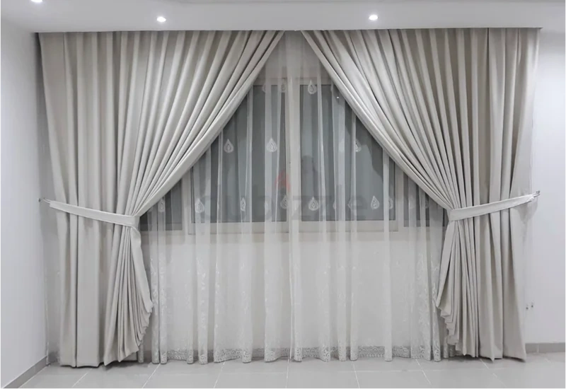 Elegant hotel curtains project view