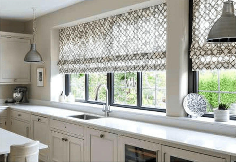 Stylish kitchen blinds installation