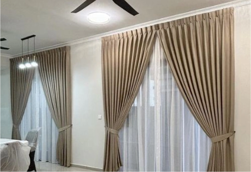 Elegant Silk Curtain Installation