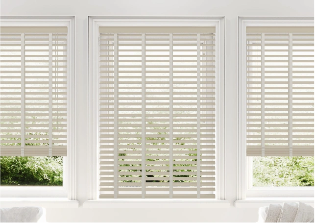 Faux wood venetian blinds