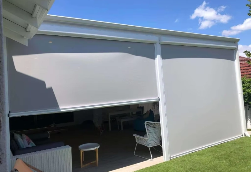 Durable outdoor blinds installed