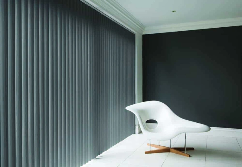 Sleek vertical blinds install