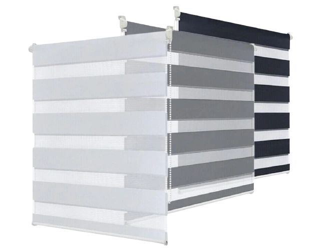Light-controlling zebra blinds