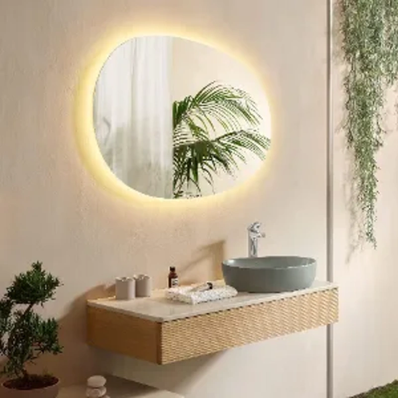 LED mirror in bathroom