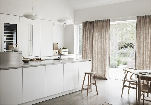 Custom kitchen curtain setup Dubai