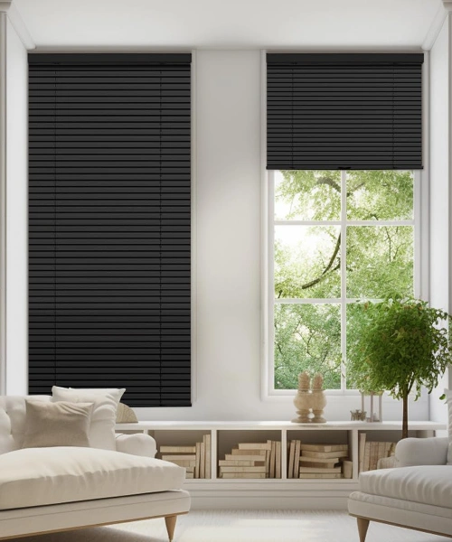 Elegant aluminum blinds for living room