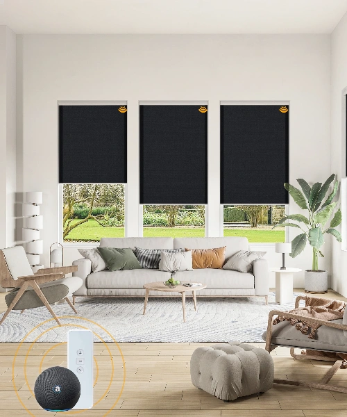 Smart blinds living room