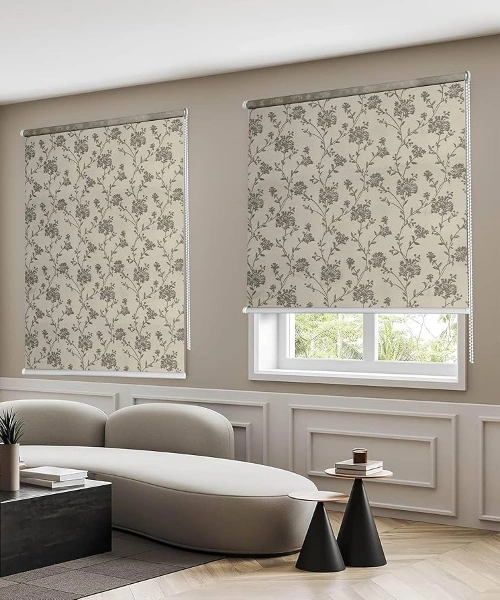 Stylish printed blinds for living room
