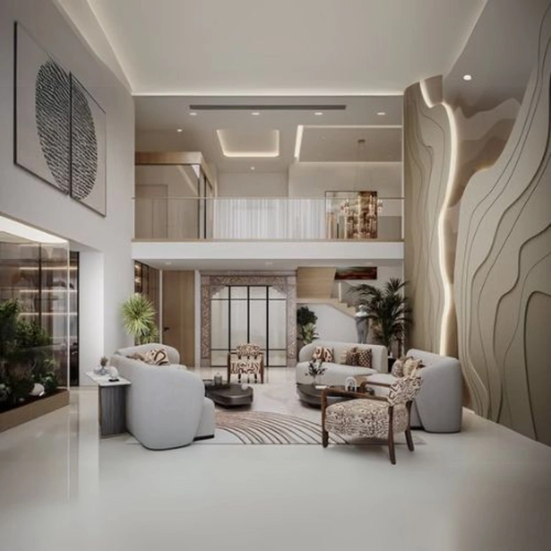 Elegant villa renovation interior view