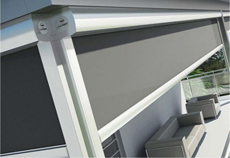 Stylish exterior blinds setup