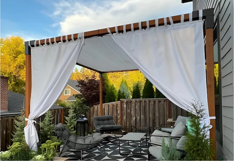 Elegant Outdoor Curtain Setup