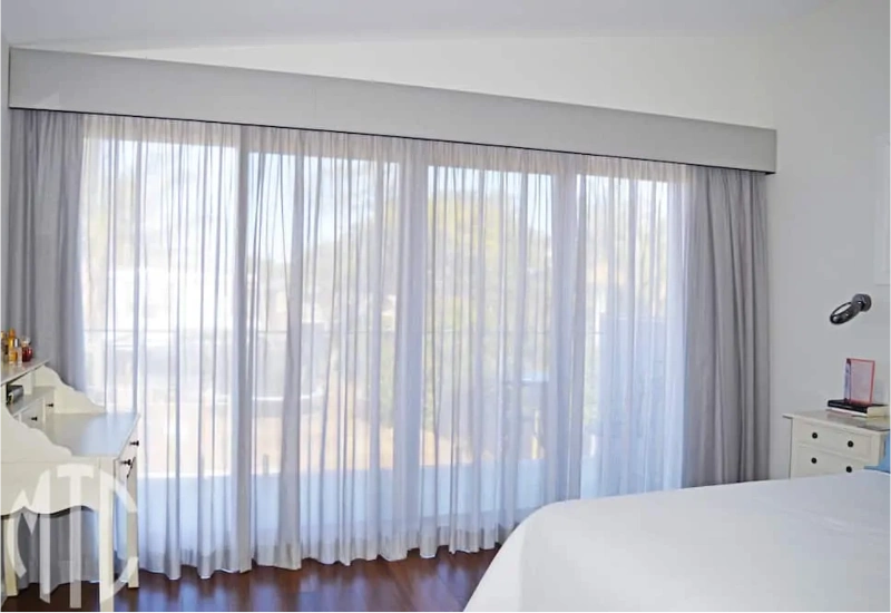 Motorized curtains installed in hotel