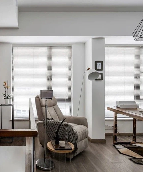 Sleek aluminum blinds for office windows