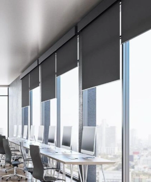Office space roller blinds