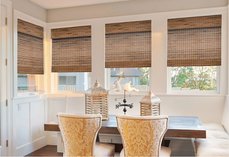 Bamboo blinds in work area