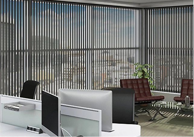 Horizontal slat blinds office