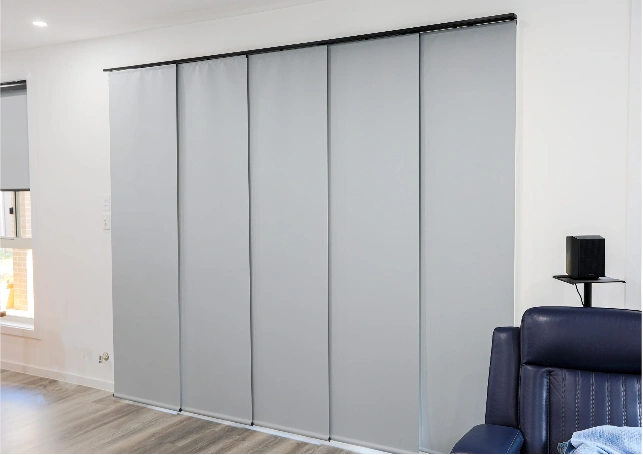 Panel blackout blinds in room