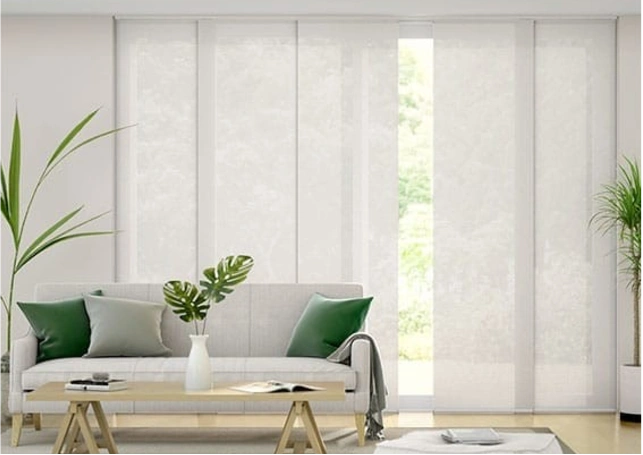 Light-filtering dimout panel blinds