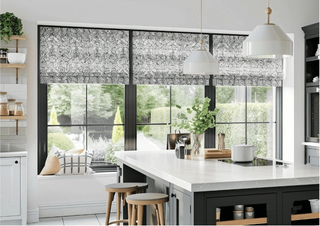 Elegant roman blinds for kitchens