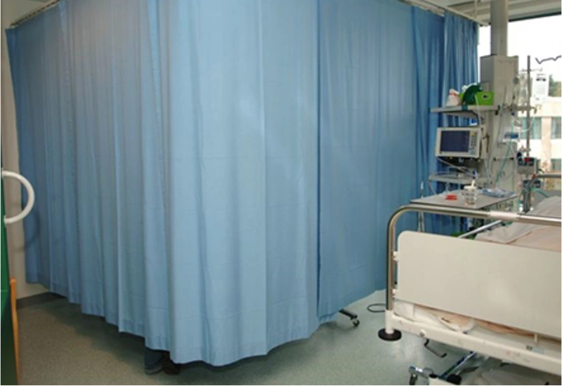 Sheer Hospital Curtains Installed