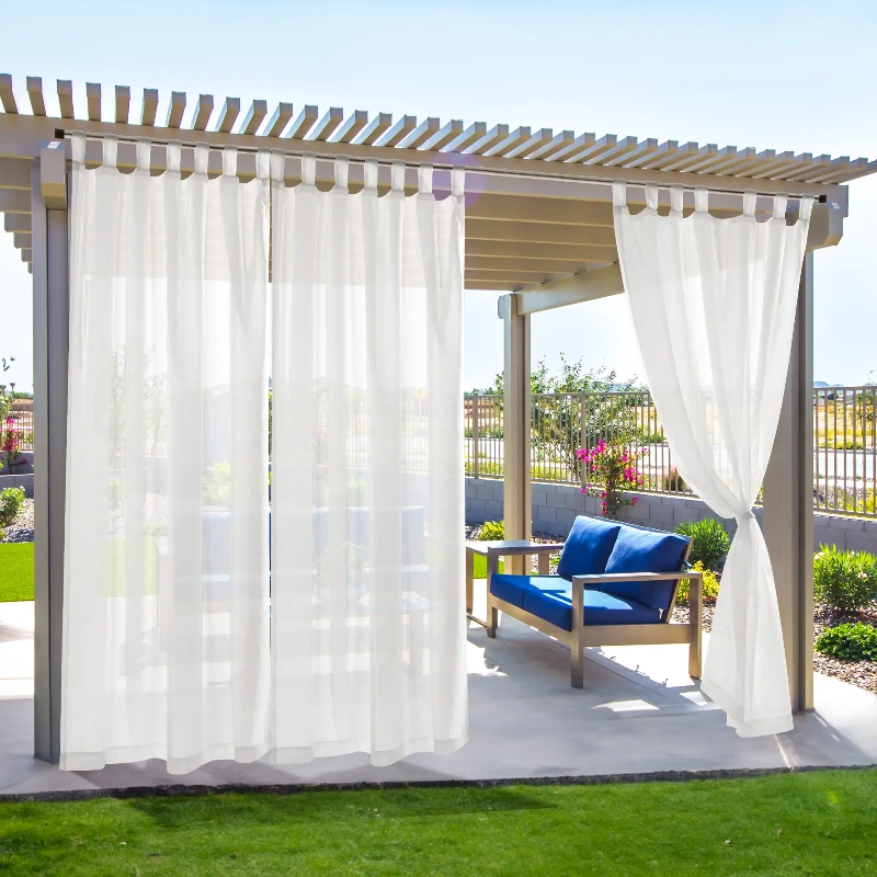 Elegant sheer outdoor curtains