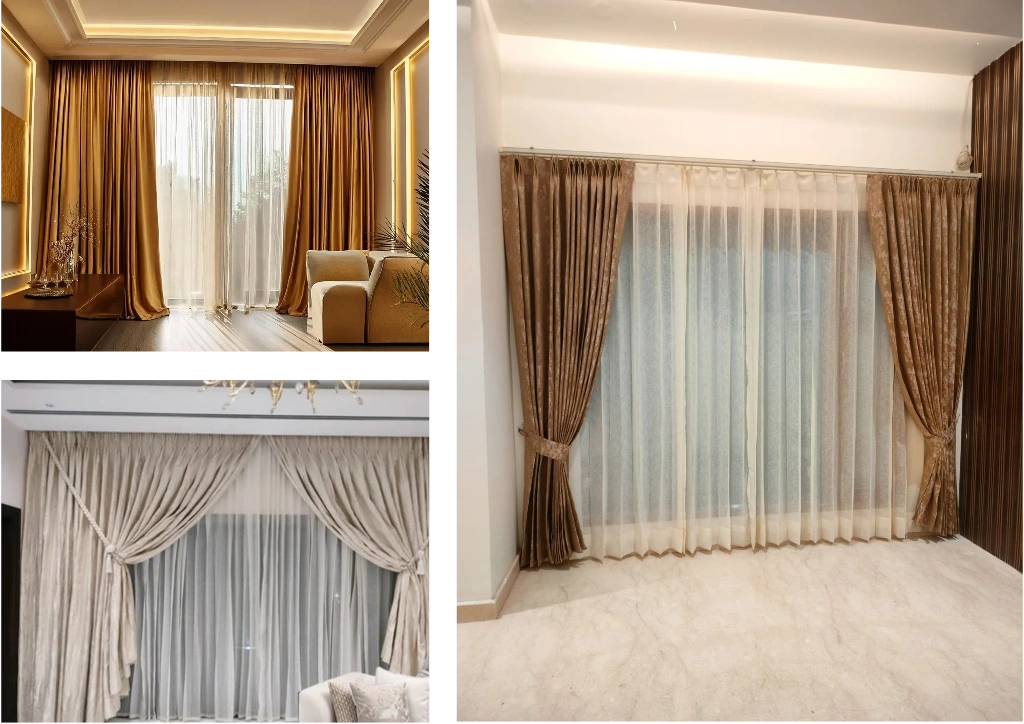 Custom silk curtains available in Dubai