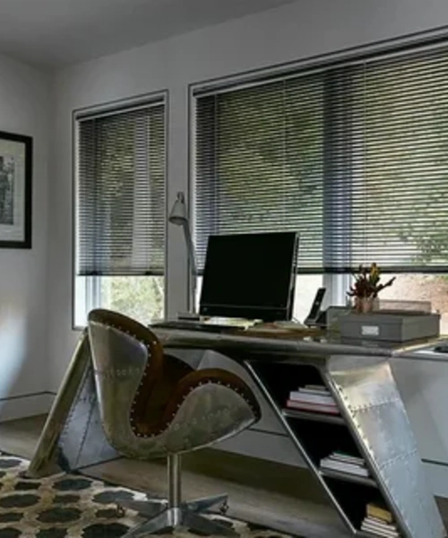 Bamboo blinds in modern office