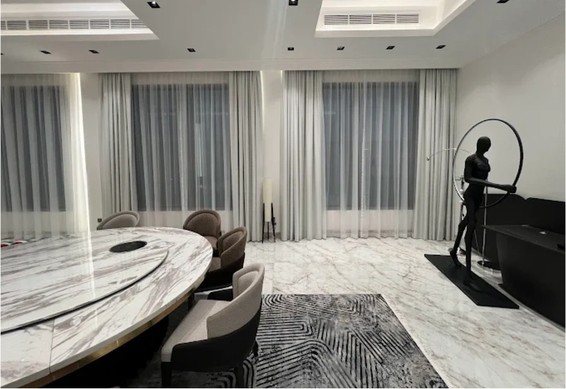 soft flowing curtains Dubai home