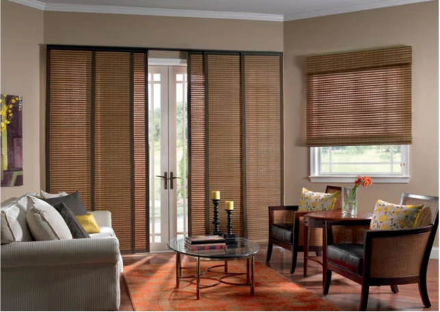 Modern panel track bamboo blinds