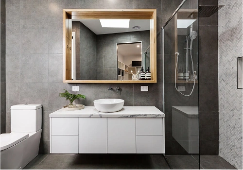 Custom vanity cabinet bathroom