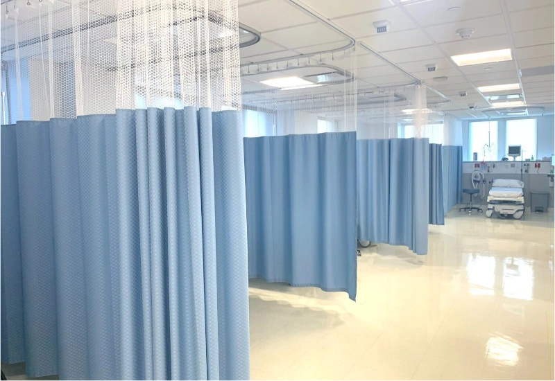 Hospital Wave Curtains Installation