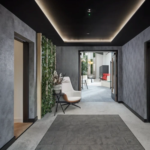 Stylish office entry design Dubai