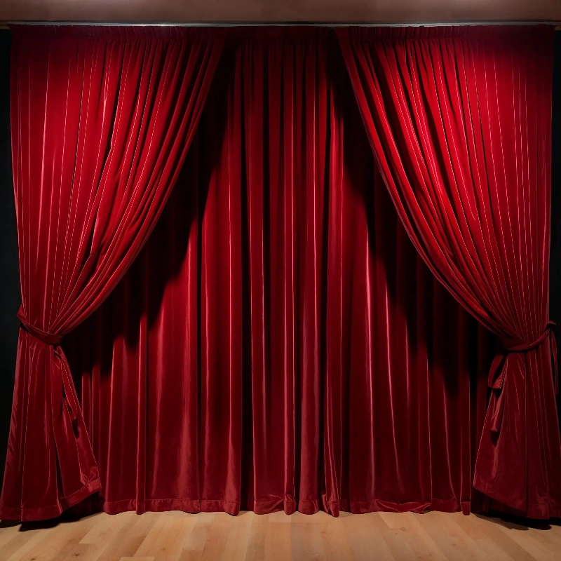Velvet texture theatre curtains