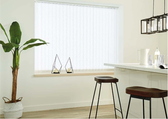 Vertical blinds for large kitchen windows