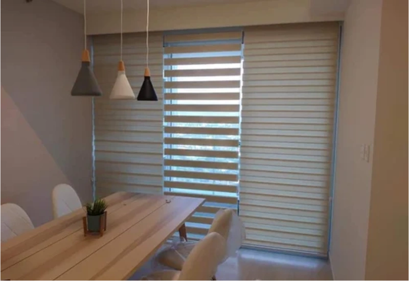 Zebra blinds fitted on large windows