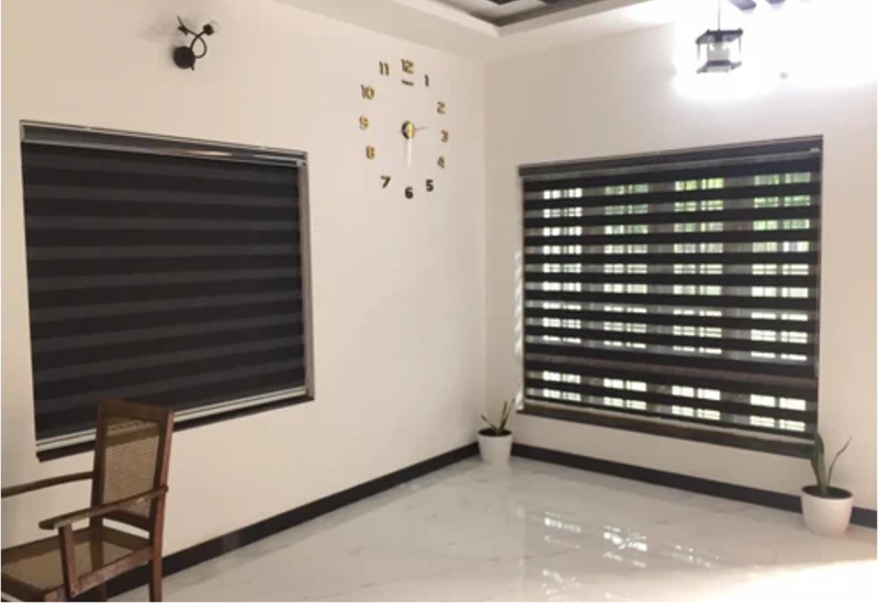 Zebra Blinds in Living Area